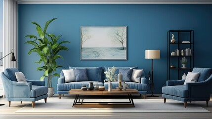 serene interior design blue