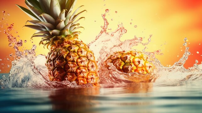tropical background pineapple fruit