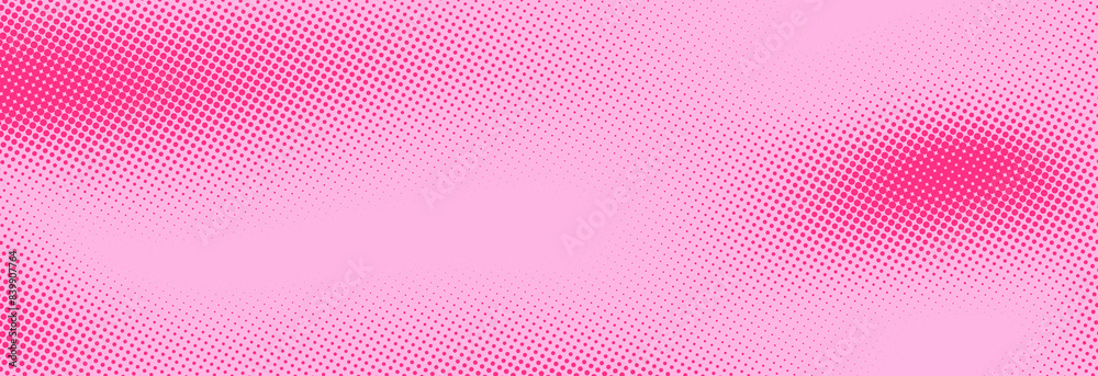 Wall mural pink halftone pattern. retro comic gradient background. rose pixelated dotted texture overlay. carto