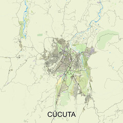 Cúcuta, Colombia map poster art