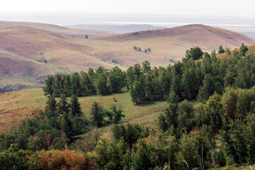 mountain landscapes of the Irandyk ridge in the Southern Urals on a summer day