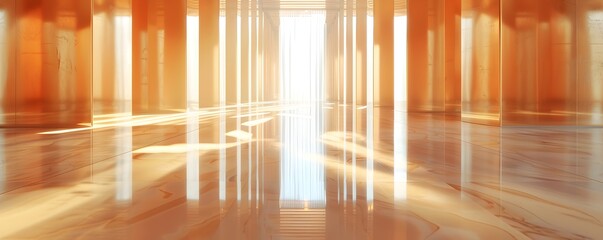 Mirrored Hallway Reflecting Infinity for Product Presentation Concept