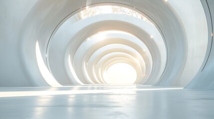 Obraz premium abstract freedom and space concrete and mirrors tunnel. : Generative AI