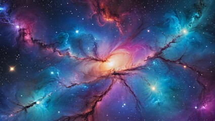 Cosmic Nebula with Stars