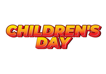 Children day. Text effect in good colors with 3D style