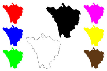 Fototapeta premium London Borough of Bromley (United Kingdom of Great Britain and Northern Ireland, Ceremonial county and region Greater London, England) map vector illustration, scribble sketch map