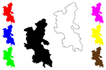 Buckinghamshire Ceremonial county (United Kingdom of Great Britain and Northern Ireland, England) map vector illustration, scribble sketch Bucks map