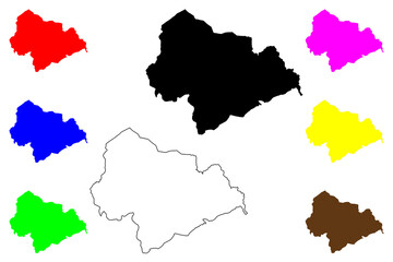Fototapeta premium Metropolitan borough of Calderdale (United Kingdom of Great Britain and Northern Ireland, Metropolitan and ceremonial county West Yorkshire, England) map vector illustration, scribble sketch map