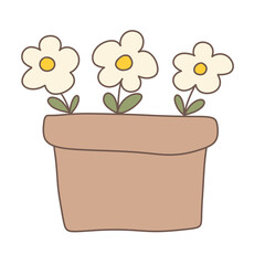 Flower In Pot Cartoon