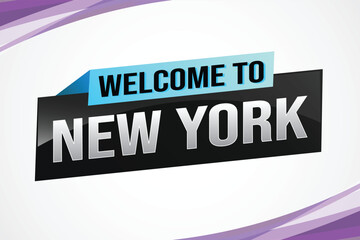 text word welcome to NYC New York city USA icon logo poster vector modern design graphic can use banner, flyer, web, study, education, sport event, special promo tour trip vacation holiday

