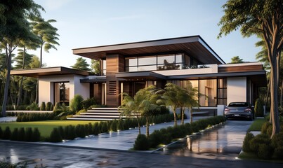 Fototapeta premium The essence of comfort in modern dream home design
