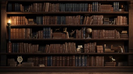 bookshelf dark brown wood