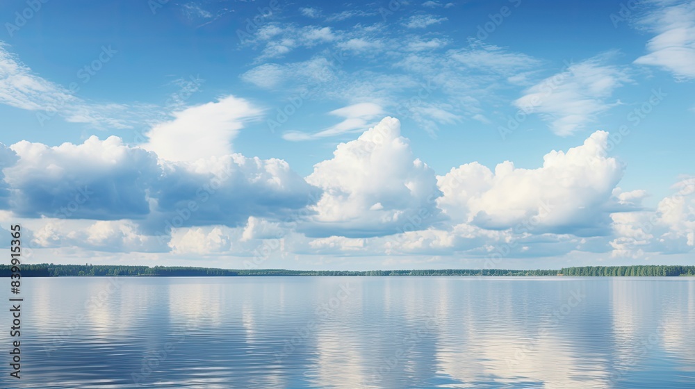 Canvas Prints lake light blue clouds