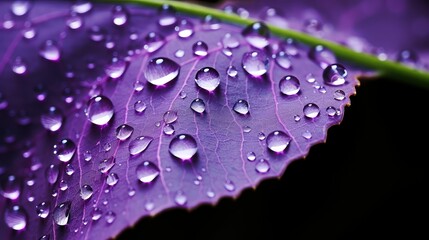 droplets violet leaf