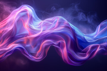Flowing Fabric-like Digital Art with Ethereal Smoke and Pastel Colors