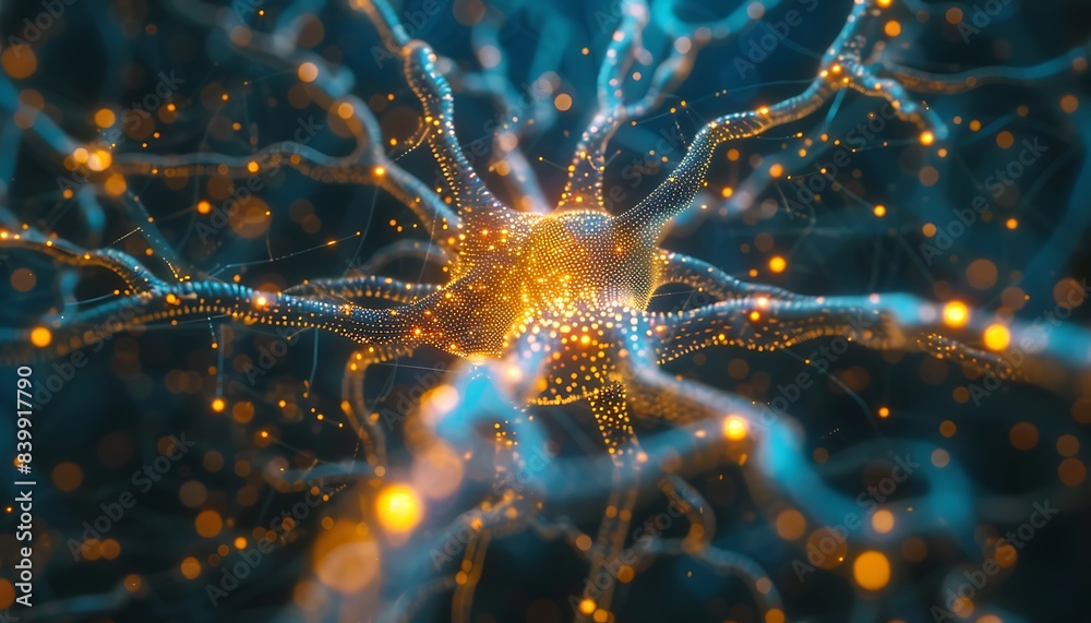 Aufkleber neural network visualization with glowing nodes