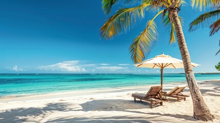 A serene coastal retreat Panoramic vista of a pristine beach