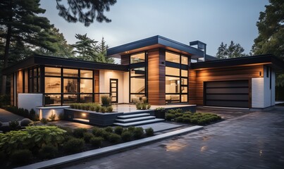 Fototapeta premium Comfort-driven modern home design for dreamy living