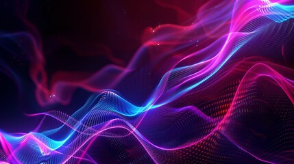Fototapeta premium A colorful, abstract image of a wave with purple, red, and blue colors