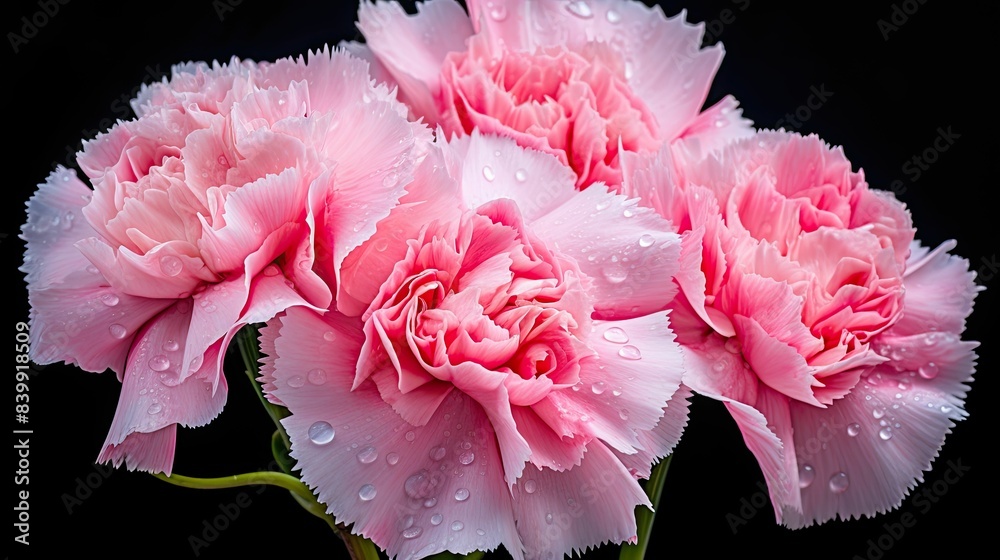 Sticker flower pink carnations