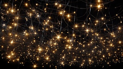 Fototapeta premium close christmas lights on black background