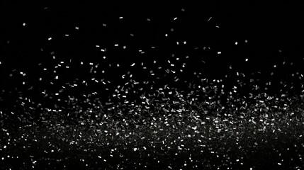 photograph black background silver confetti