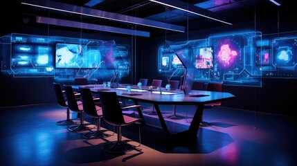 graphics dark conference room