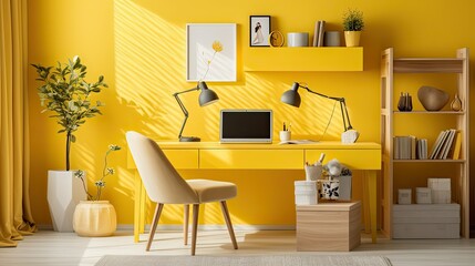 vibrant workspace yellow