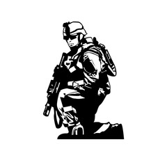 Fototapeta premium Soldier illustration PNG