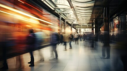 station blurred urban interiors