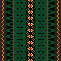 Seamless pattern fabric pattern on a dark green