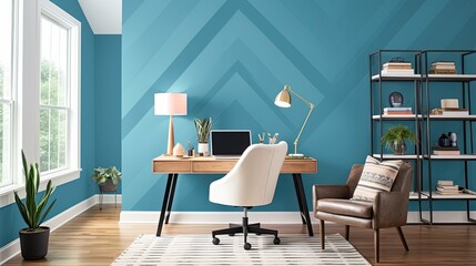 wall home office blue