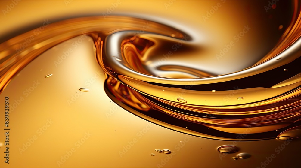 Wall mural close oil drop gold