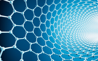 Carbon nanotubes, Nanotechnology, 3d rendering.