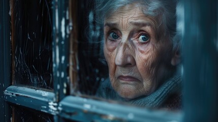 Old woman at window