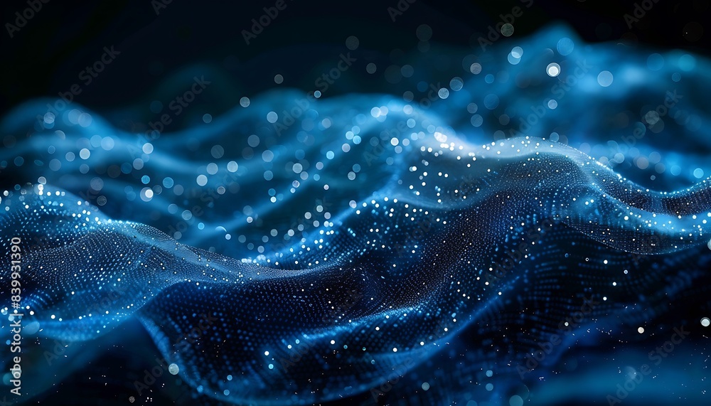 Leinwandbilder binary data waves flowing in digital space