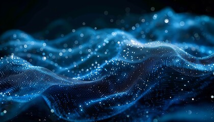 Binary data waves flowing in digital space