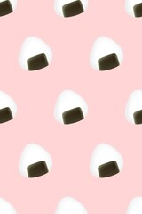 Onigiri rice ball, delicious Japanese food pattern