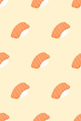 Sushi salmon illustration clipart design background pattern