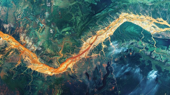 Smoothly Flowing River Delta 