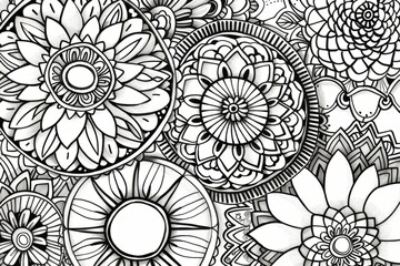 Cartoon cute doodles of intricate mandala designs with intricate details, Generative AI