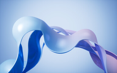 Gradient abstract curve background, 3d rendering.