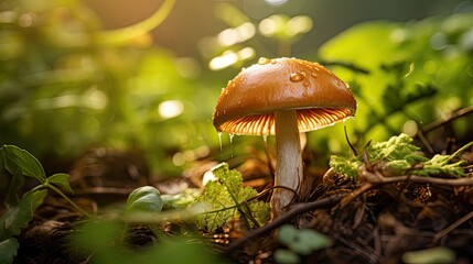 fungi brown champignon mushroom
