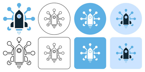 rocket space ship, tech, tehnologi startup tech sign icon symbol ui and ux design, glyphs and stroke line icon	