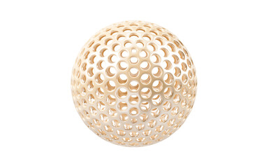 Golden abstract sphere, 3d rendering.