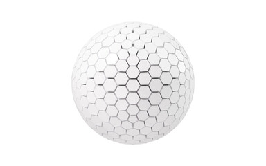 White abstract sphere, 3d rendering.
