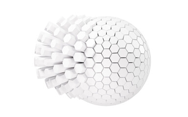 White abstract sphere, 3d rendering.