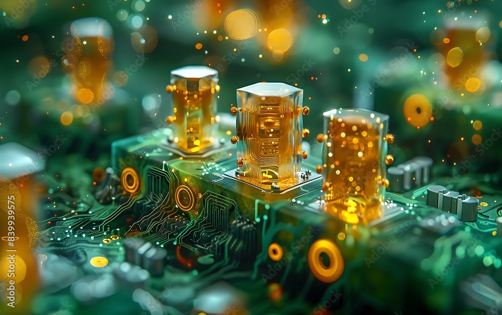 Poster colorful nanotechnology structures on a microchip