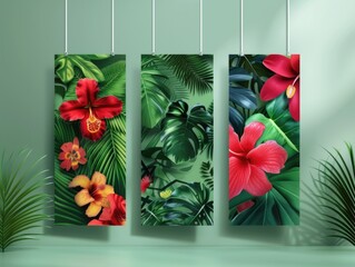 Obraz premium Tropical plant arrangement