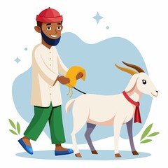 a muslim man celbrating eid al-adha